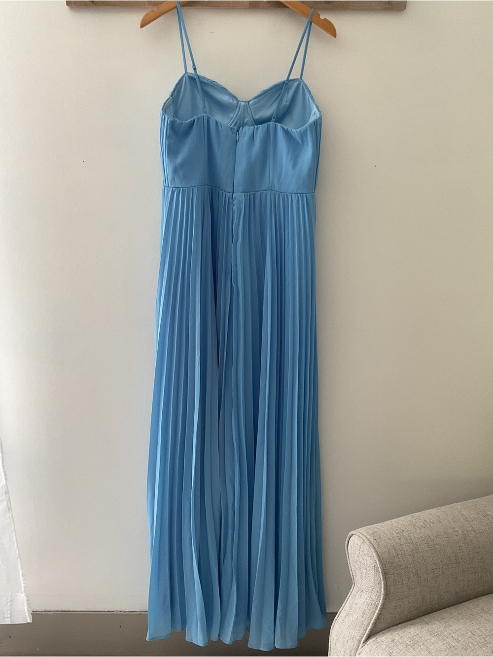 Lulus Admirable Elegance Light Blue Pleated Bustier Lightweight Maxi Dress XL - Picture 7 of 15